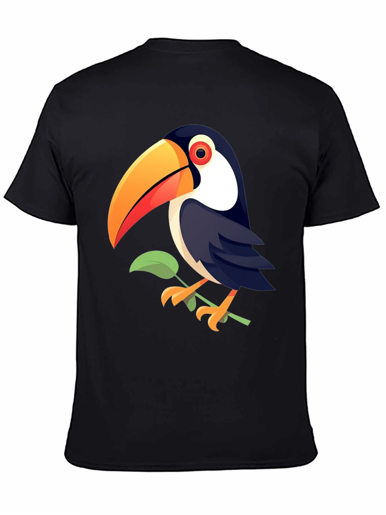 Toucan Graphic Print Black T-Shirt