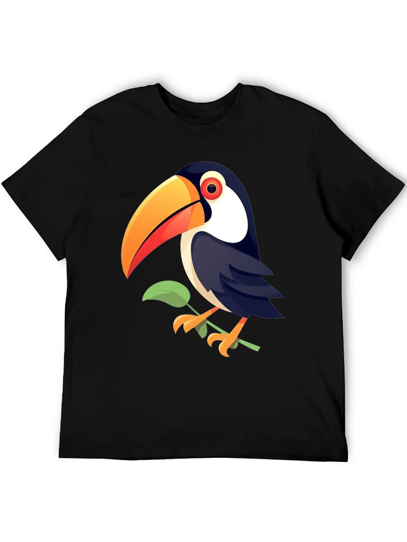 Toucan Graphic Print Black T-Shirt