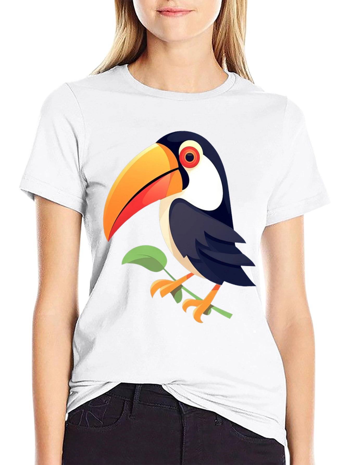 Toucan Graphic Print Black T-Shirt