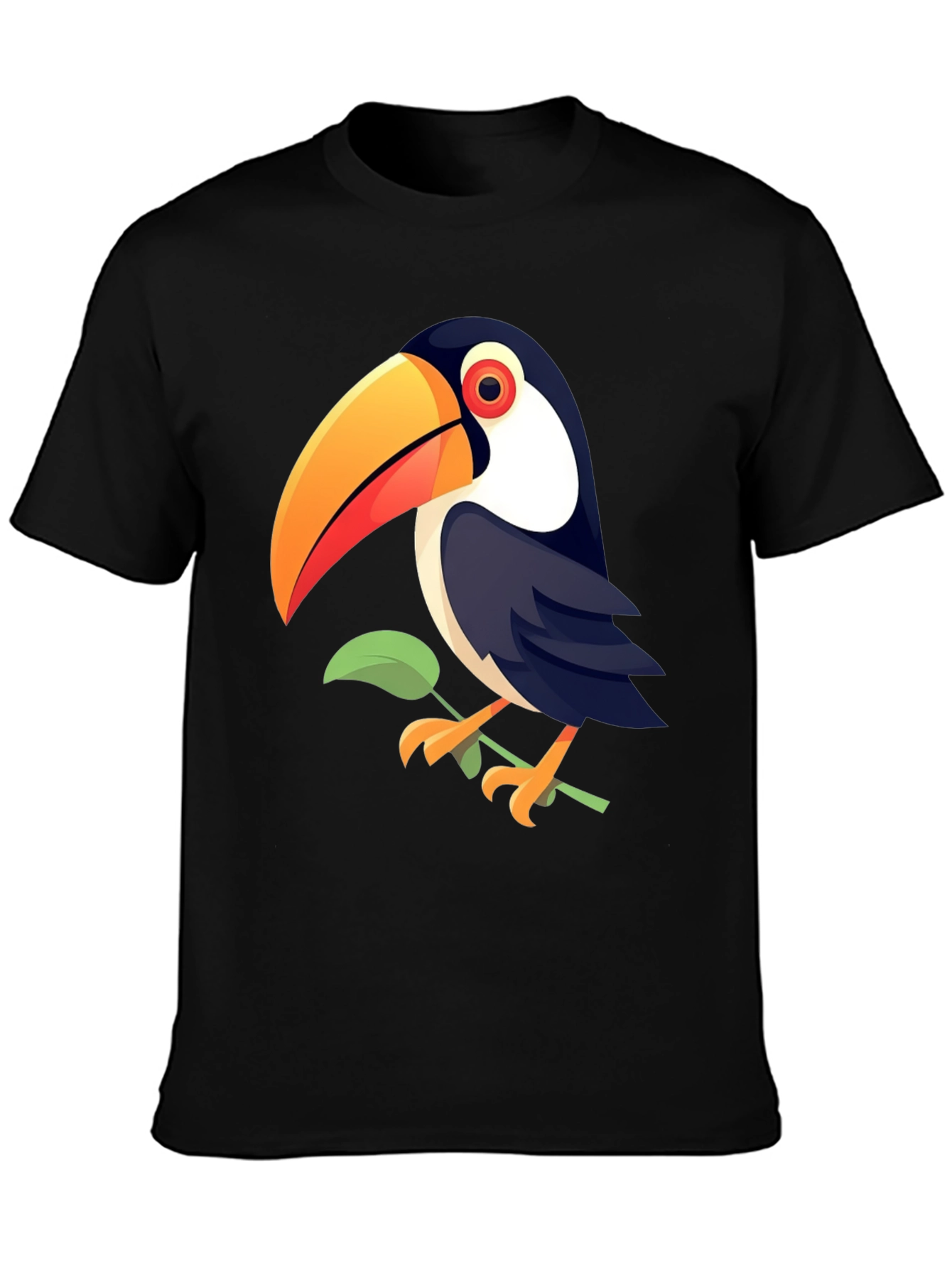 Toucan Graphic Print Black T-Shirt