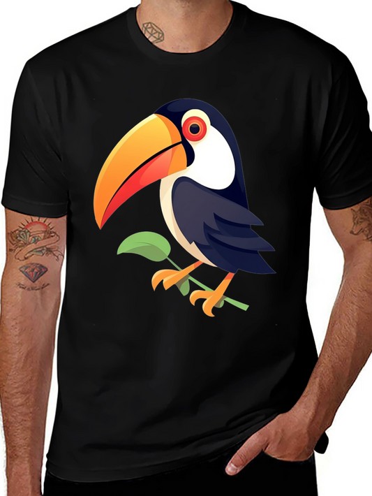 Toucan Graphic Print Black T-Shirt