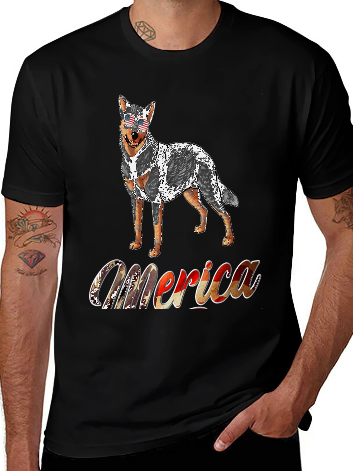 Patriotic Dog T-Shirt - Merica USA Pride
