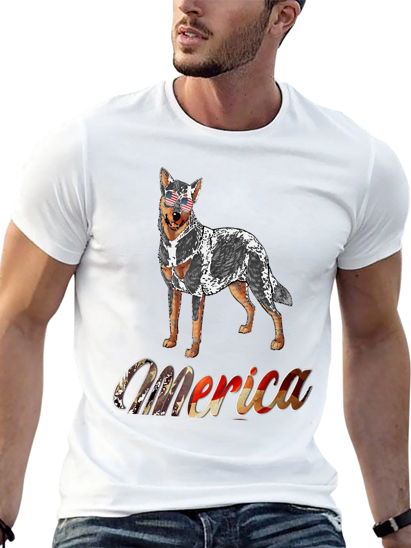 Patriotic Dog T-Shirt - Merica USA Pride