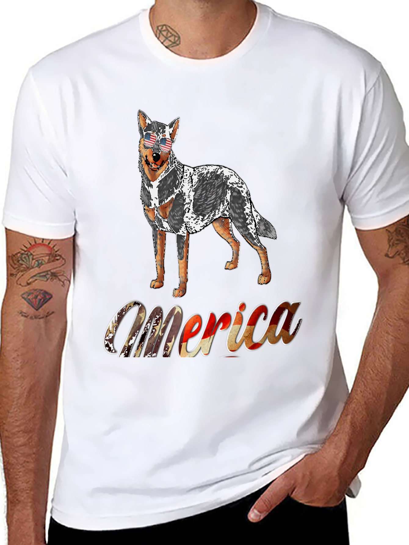 Patriotic Dog T-Shirt - Merica USA Pride
