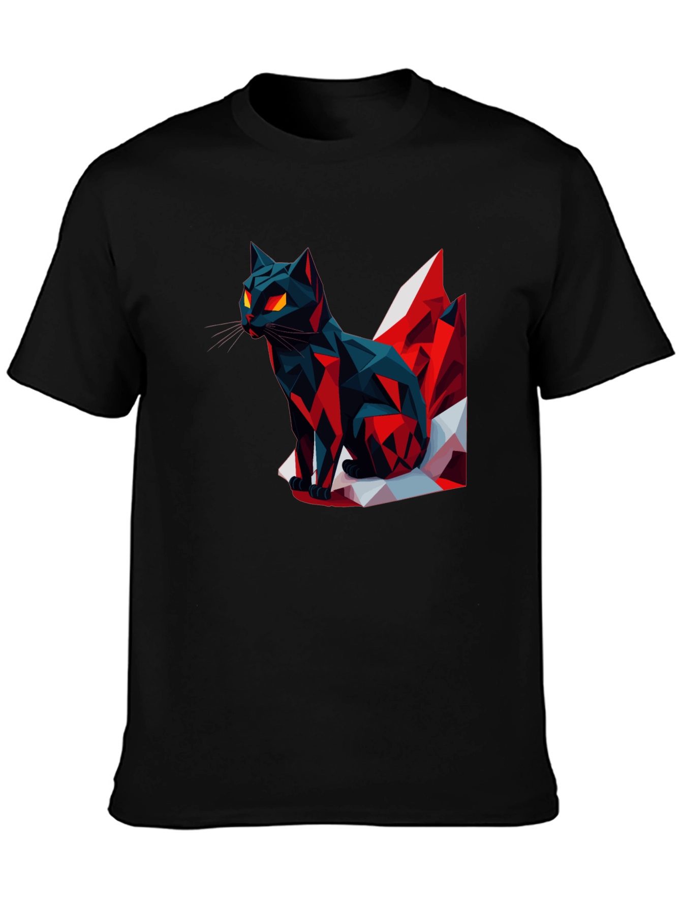 Geometric Cat Graphic T-Shirt