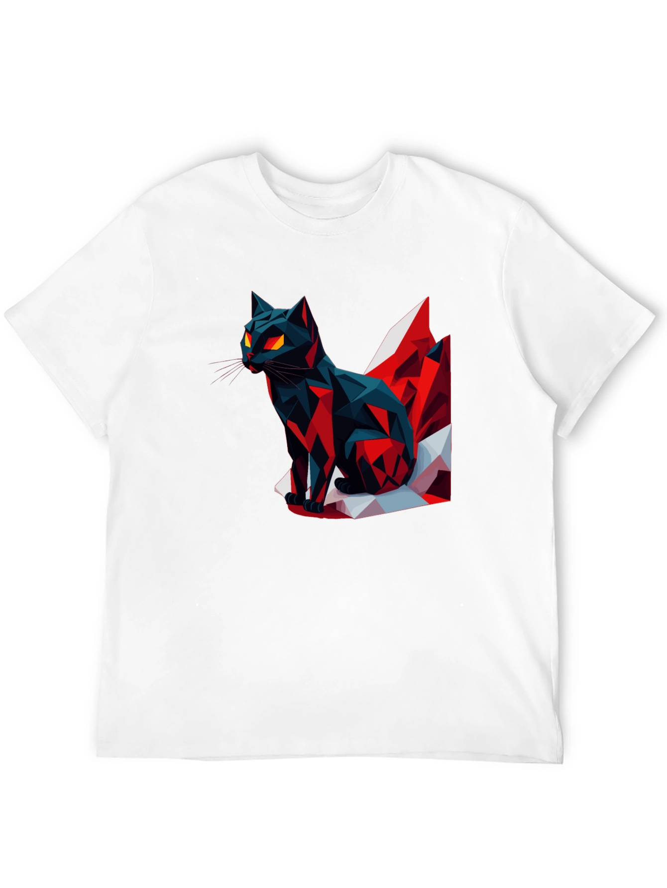 Geometric Cat Graphic T-Shirt
