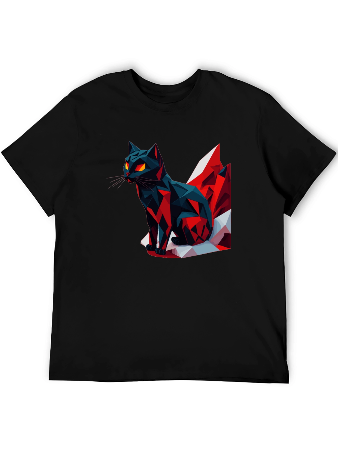 Geometric Cat Graphic T-Shirt