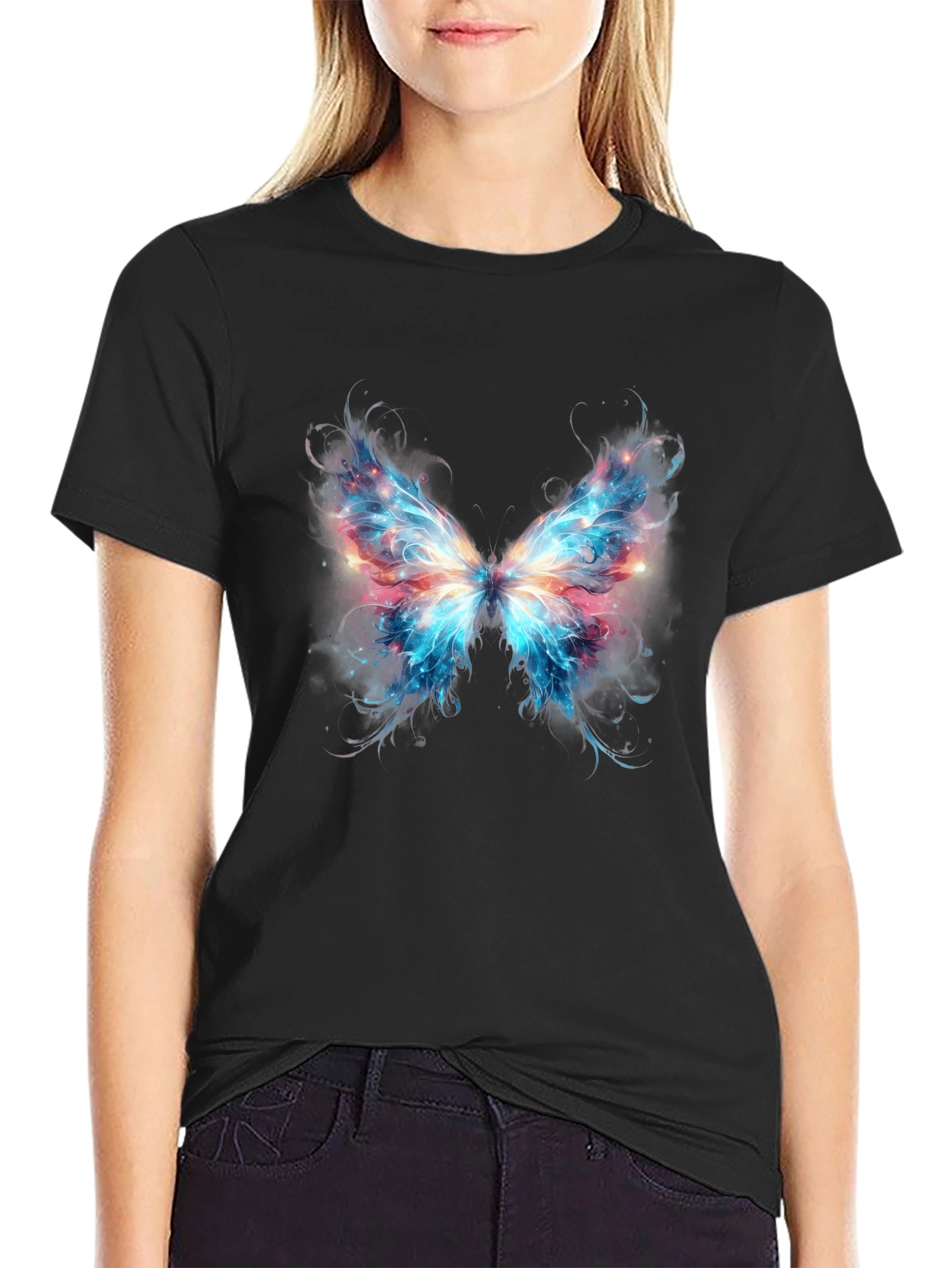 Butterfly Wings Graphic Black T-Shirt