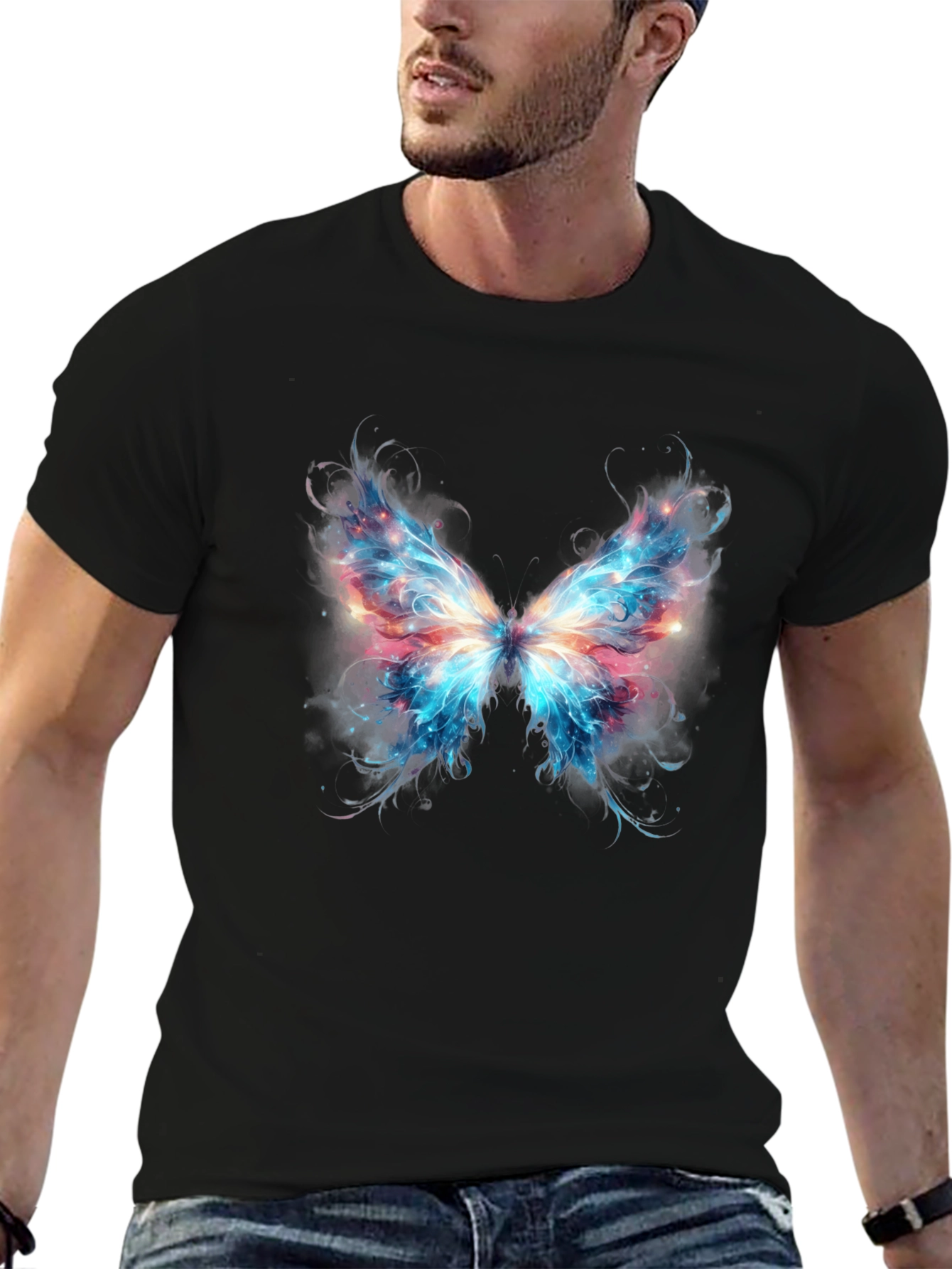 Butterfly Wings Graphic Black T-Shirt