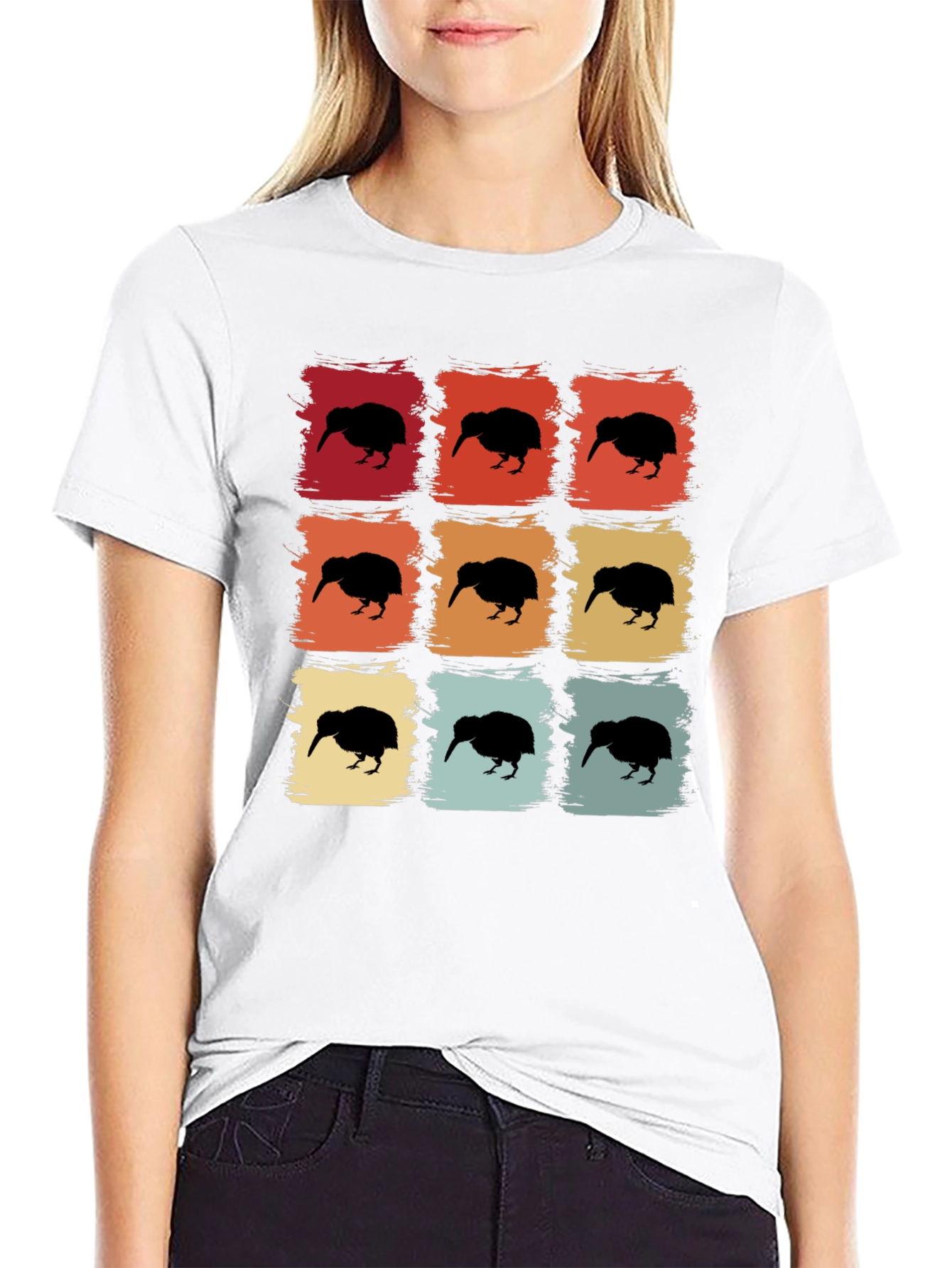 Retro Kiwi Bird Graphic T-Shirt