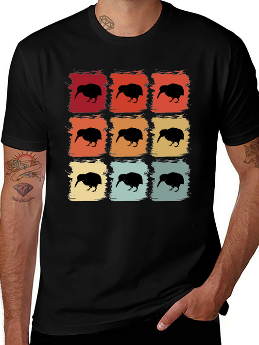 Retro Kiwi Bird Graphic T-Shirt