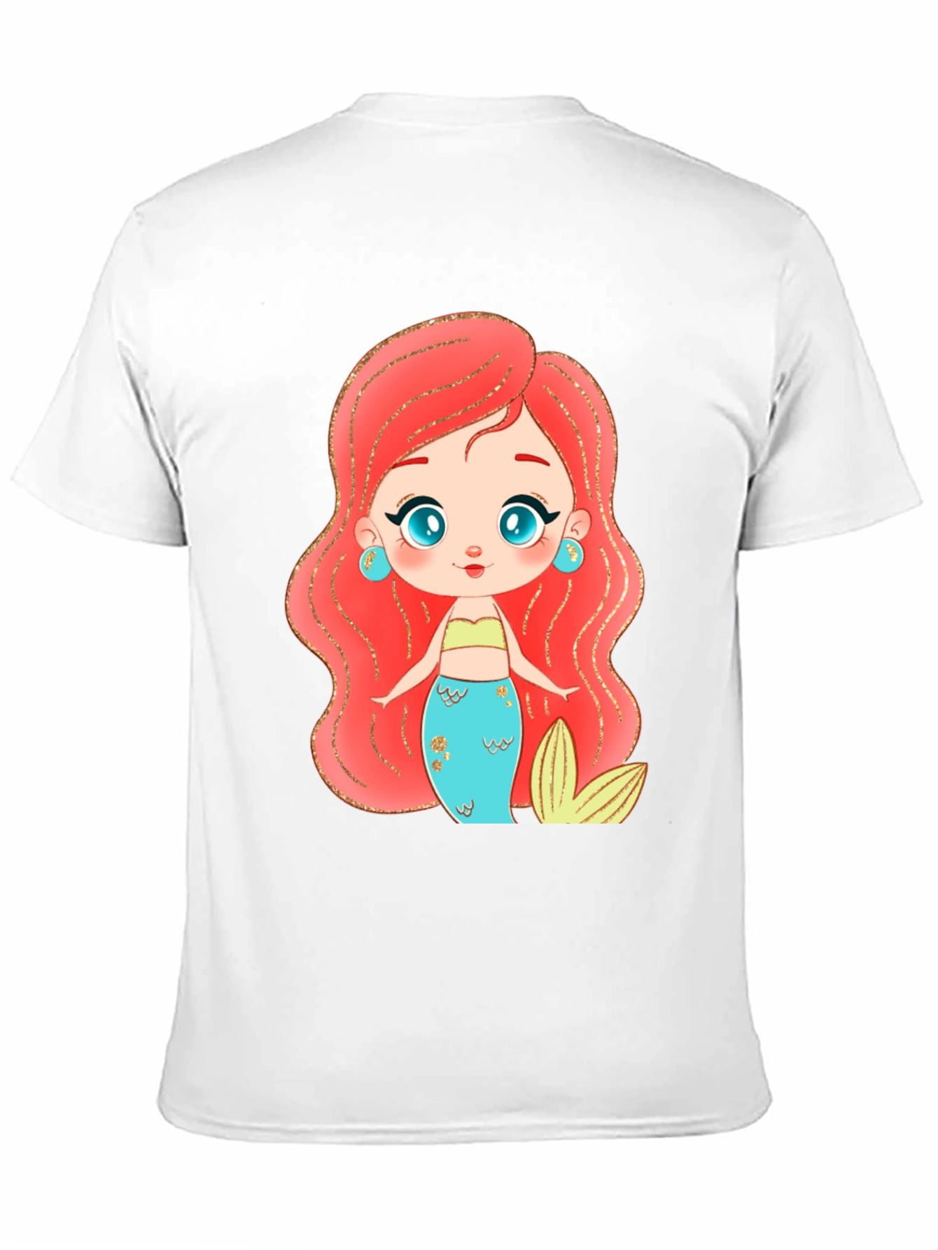 Mermaid Cartoon Graphic Black T-Shirt
