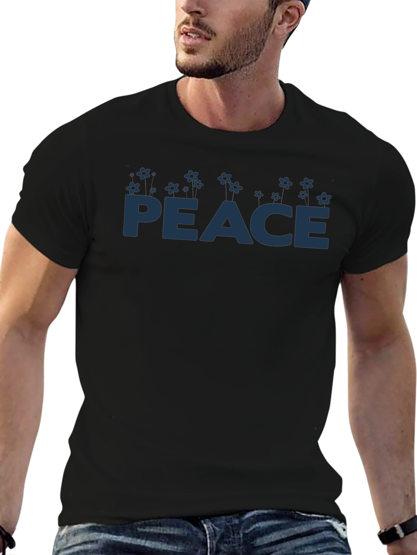 Peace Symbol T-Shirt - Mens Black Graphic Tee