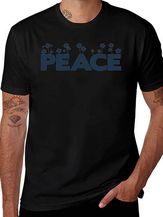Peace Symbol T-Shirt - Mens Black Graphic Tee