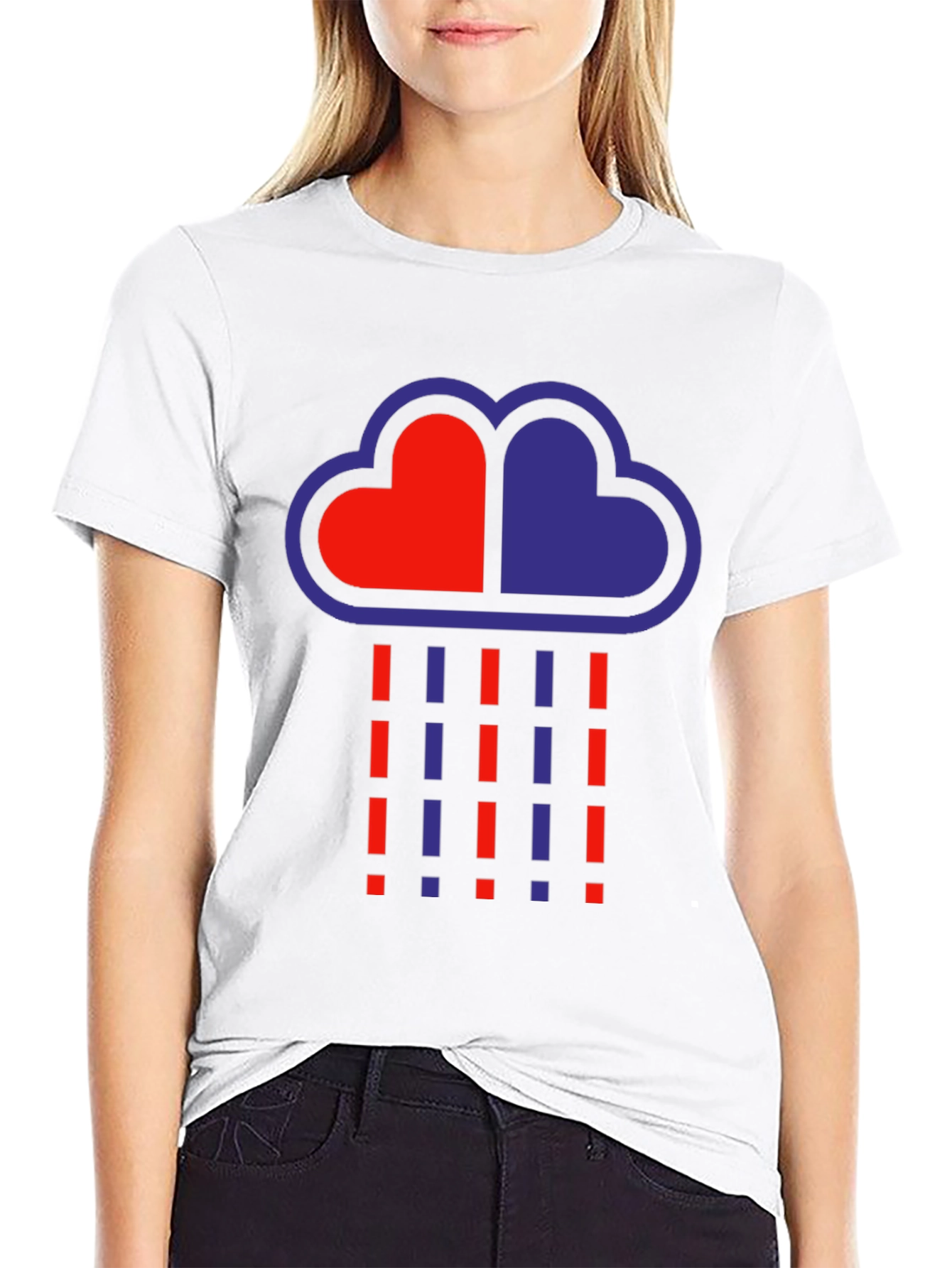 Heart Cloud Graphic Tee - Trendy Design