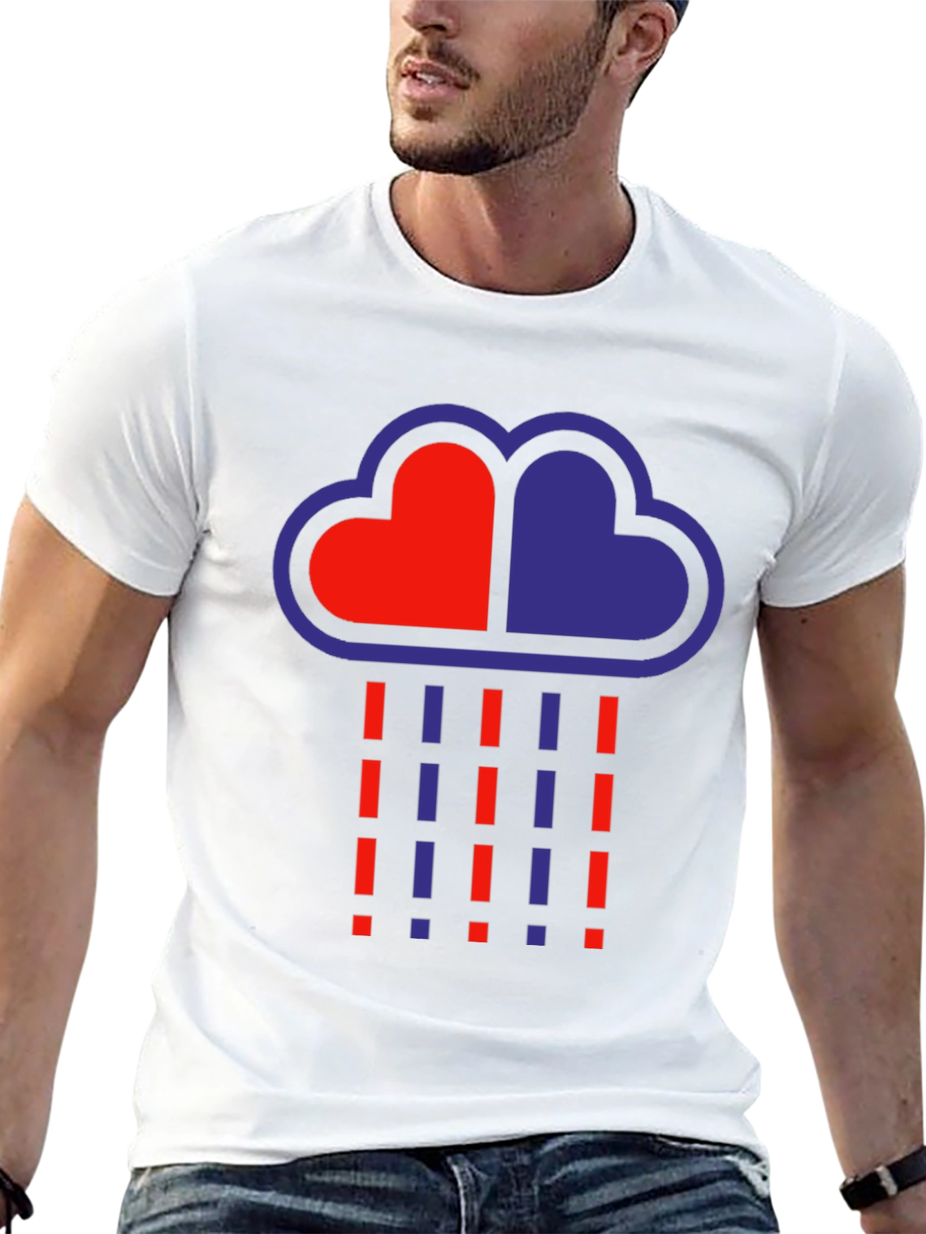 Heart Cloud Graphic Tee - Trendy Design