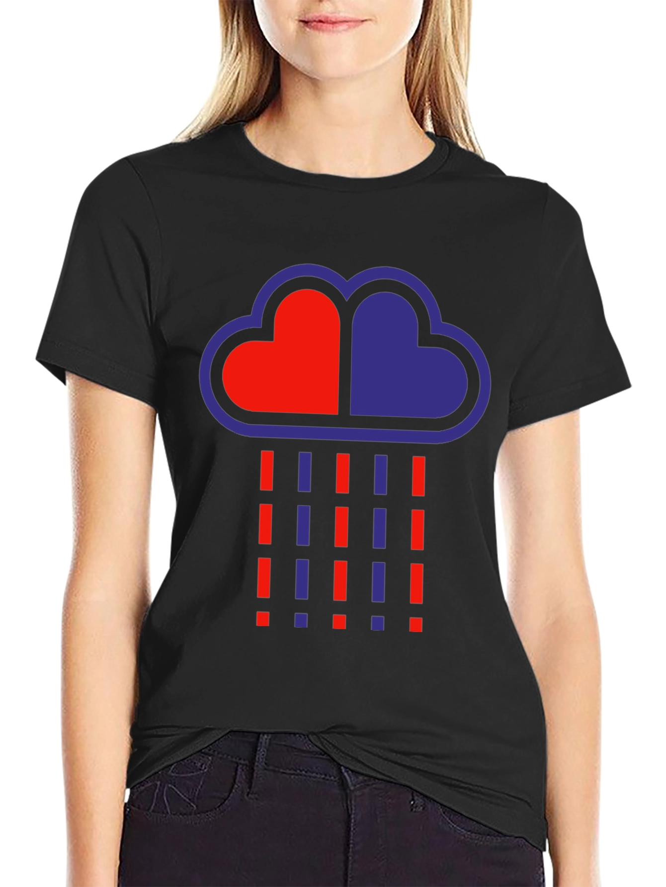 Heart Cloud Graphic Tee - Trendy Design