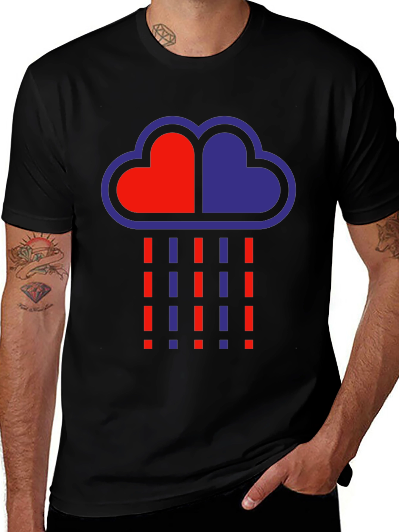 Heart Cloud Graphic Tee - Trendy Design