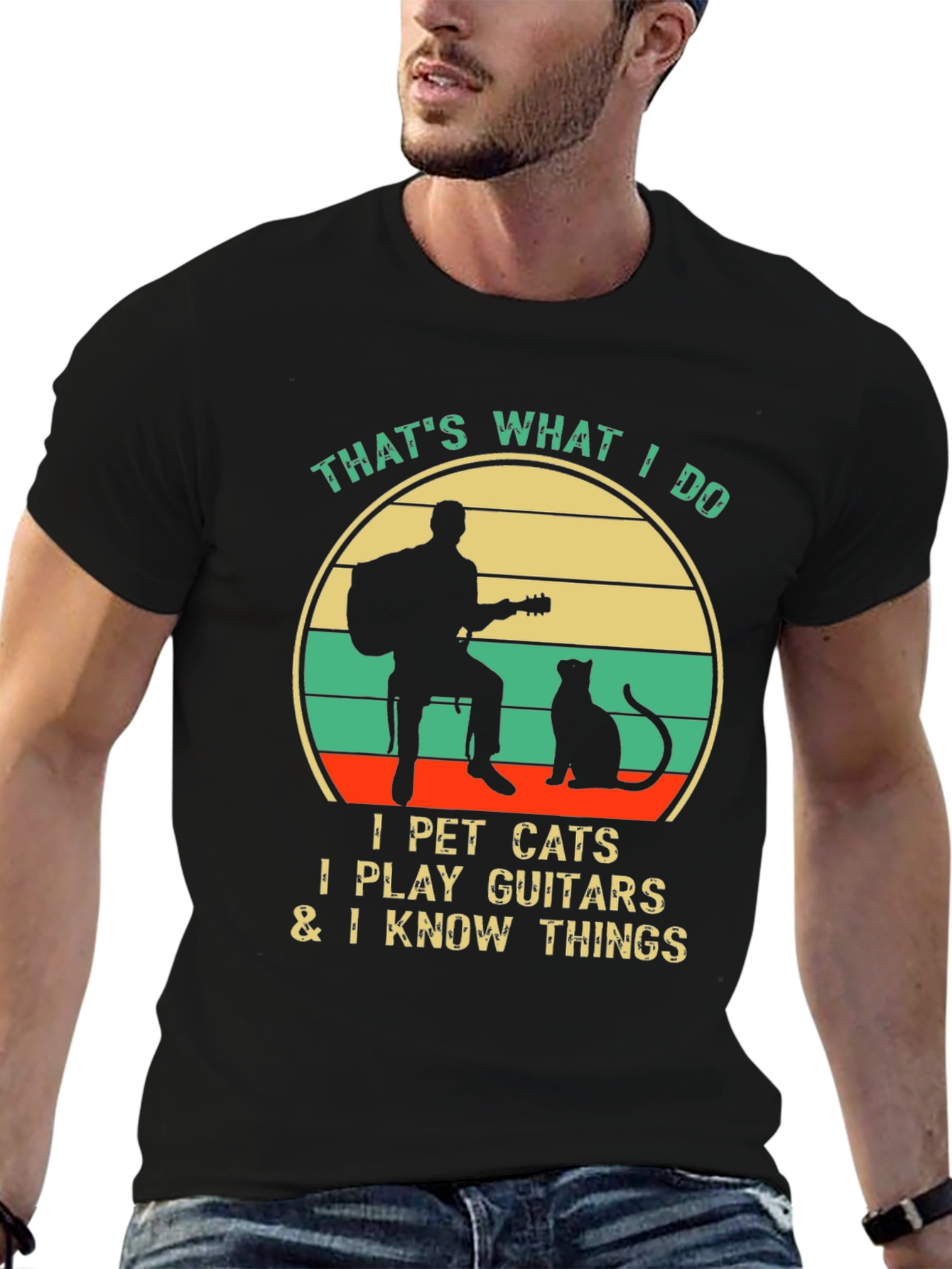 Thats What I Do: Cat Guitar & Knowledge T-Shirt