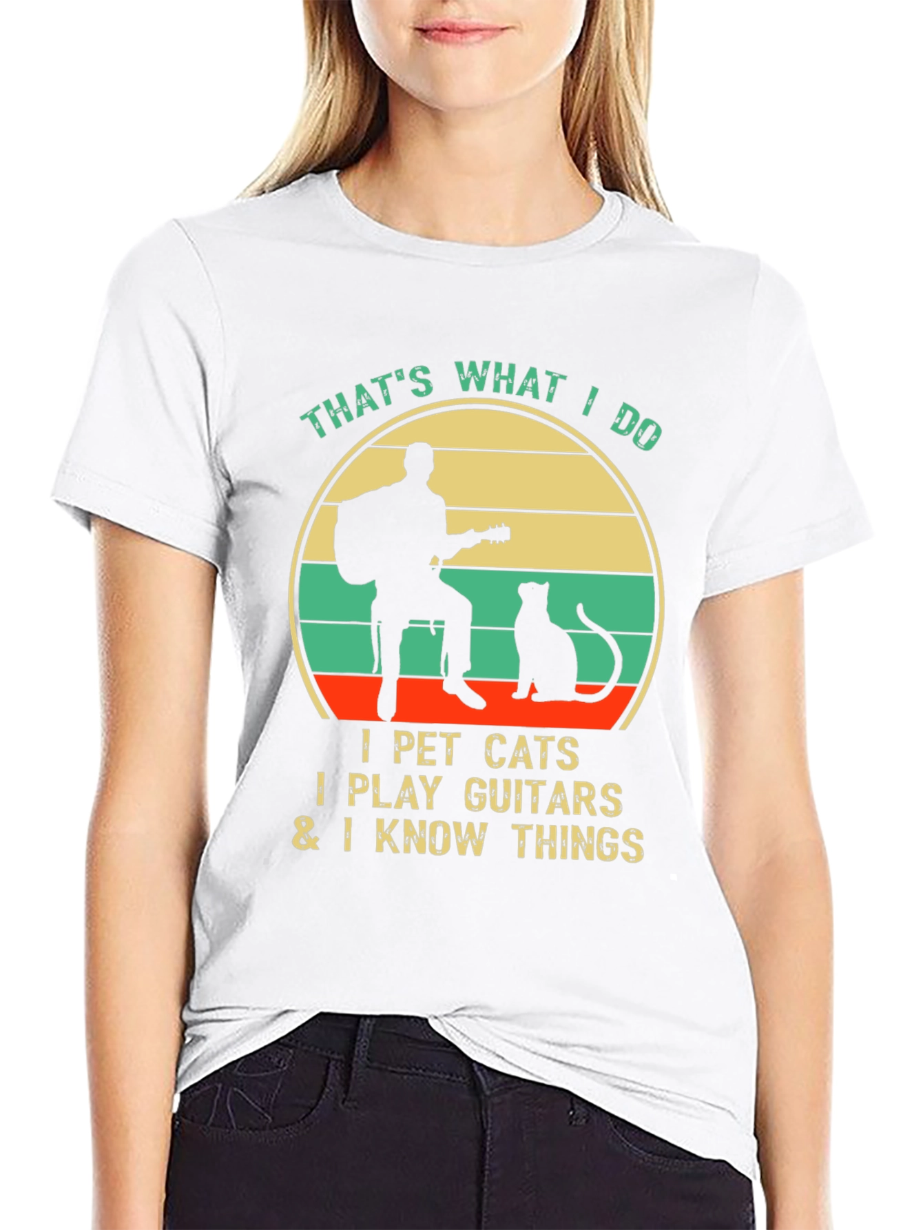 Thats What I Do: Cat Guitar & Knowledge T-Shirt