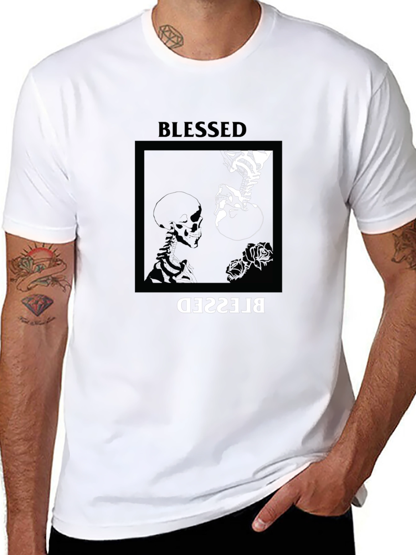 Blessed Skeleton Graphic Tee - Unisex Black T-Shirt