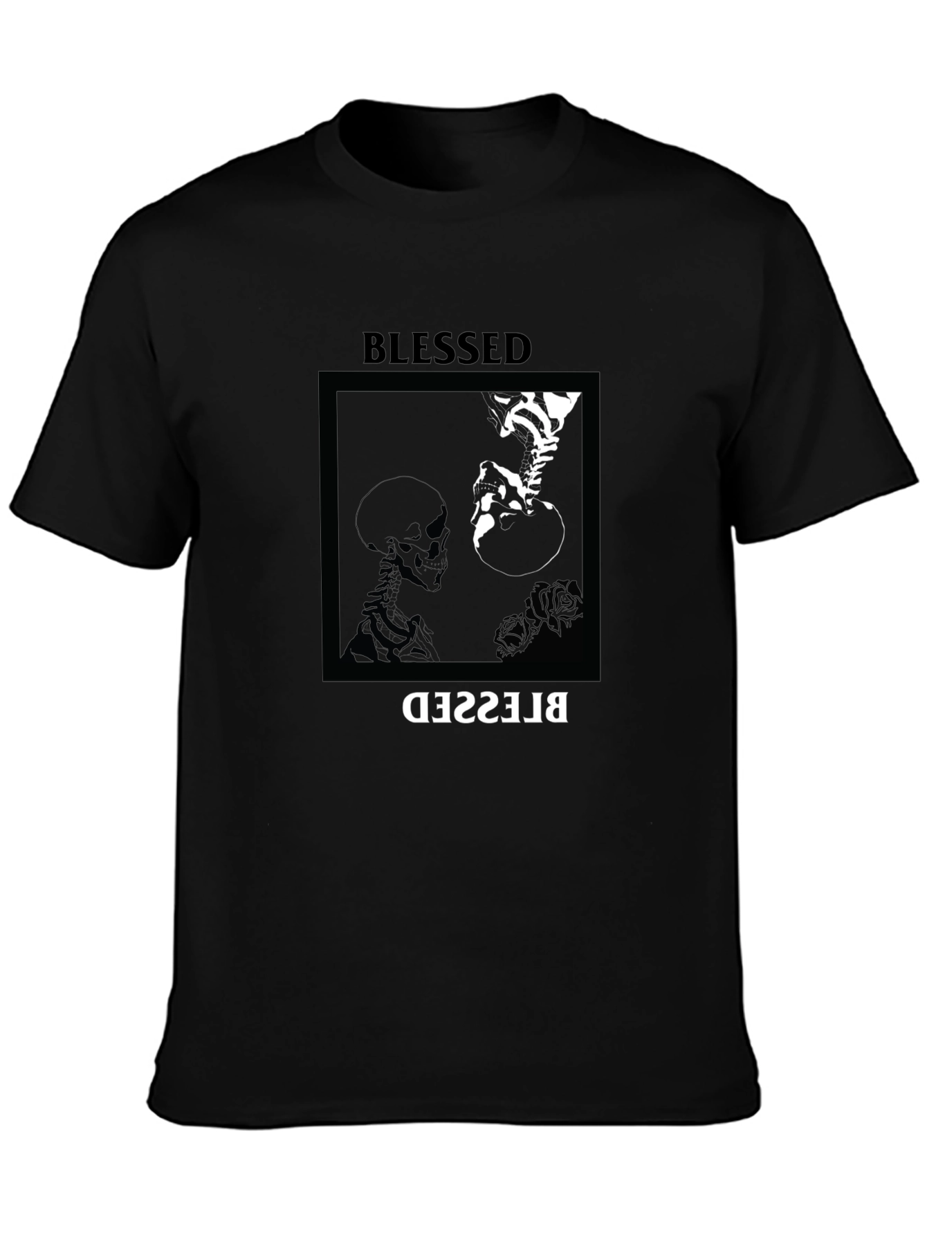 Blessed Skeleton Graphic Tee - Unisex Black T-Shirt