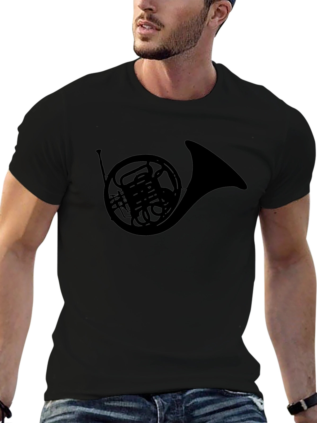 French Horn Graphic Tee - Musician T-Shirt