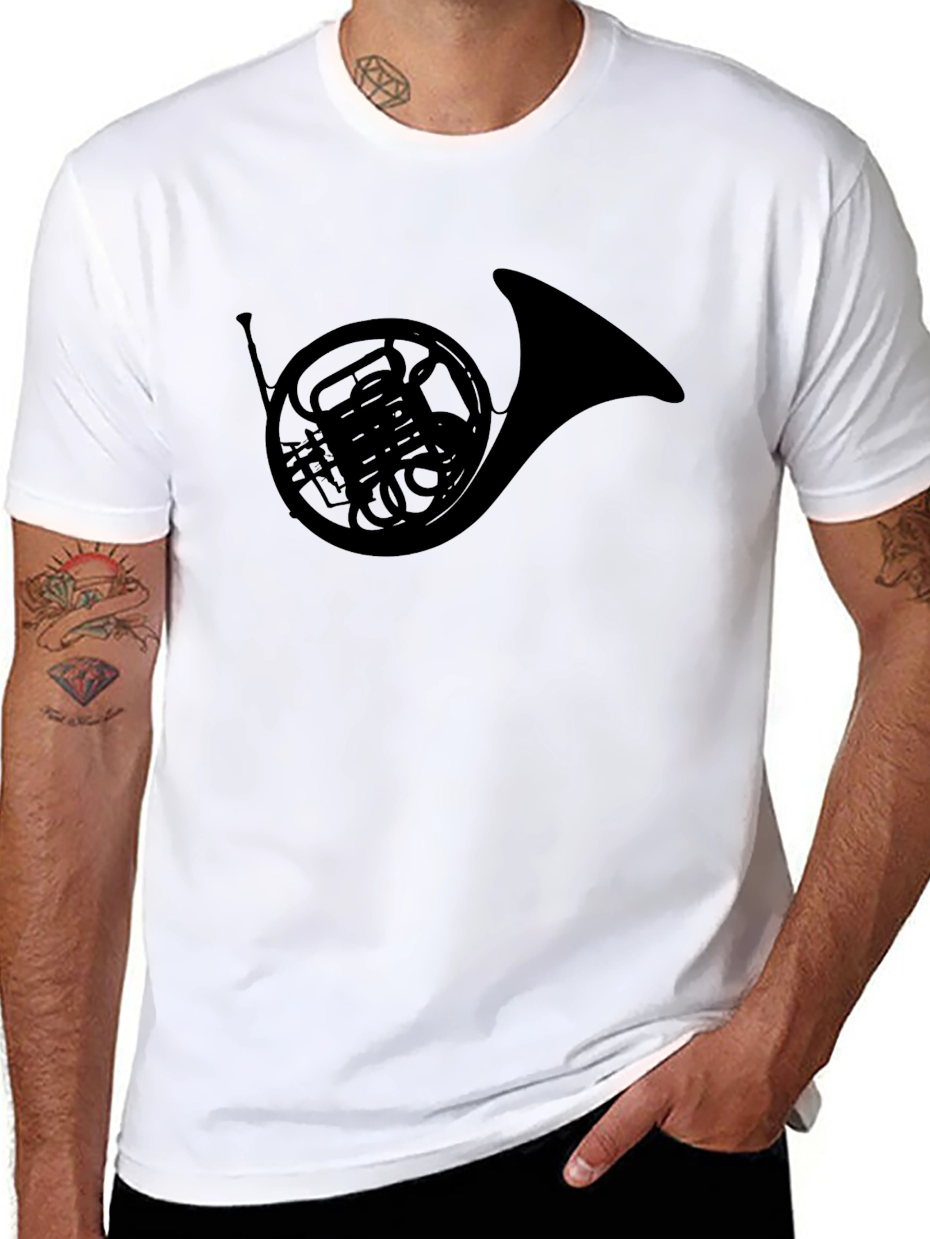 French Horn Graphic Tee - Musician T-Shirt