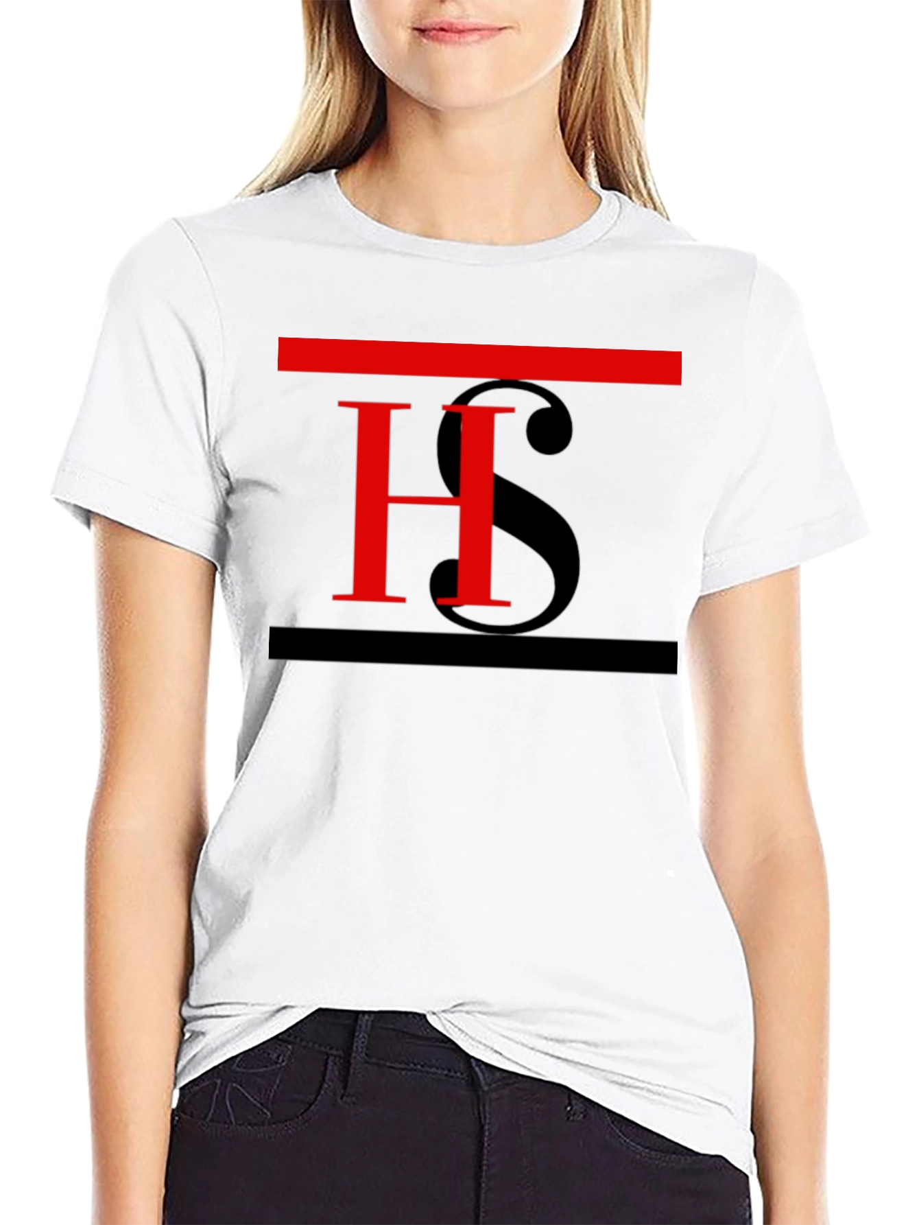 Stylish Black T-Shirt with Red H Graphic