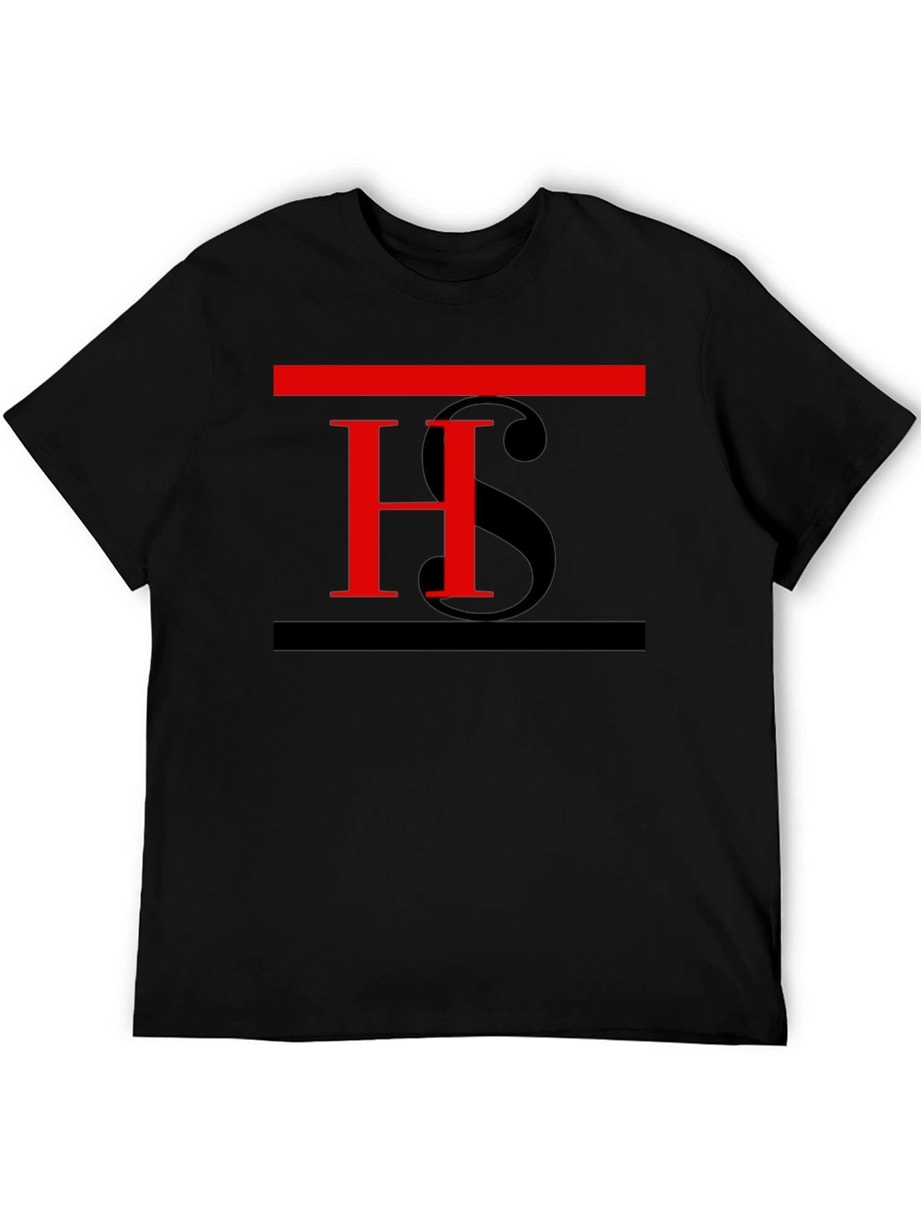Stylish Black T-Shirt with Red H Graphic