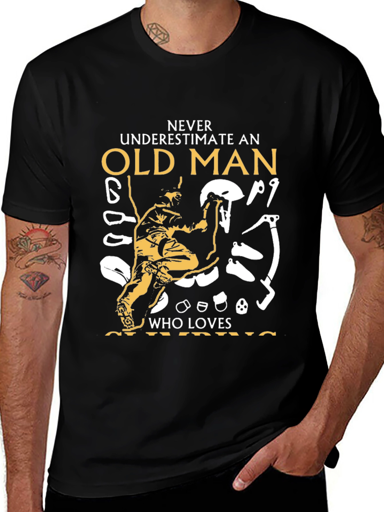Climbing Old Man Graphic Tee