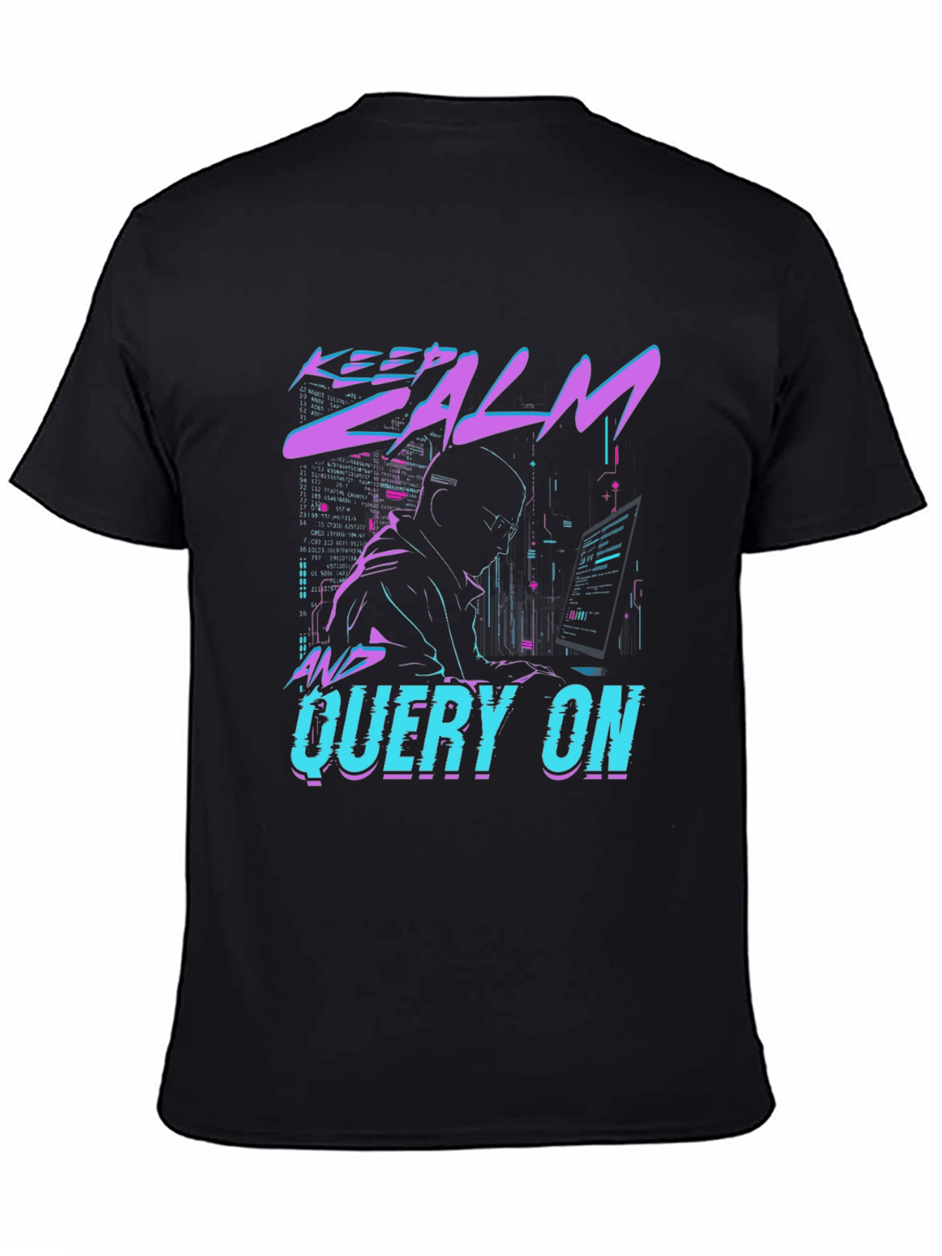 Keep Calm & Query On Black T-Shirt