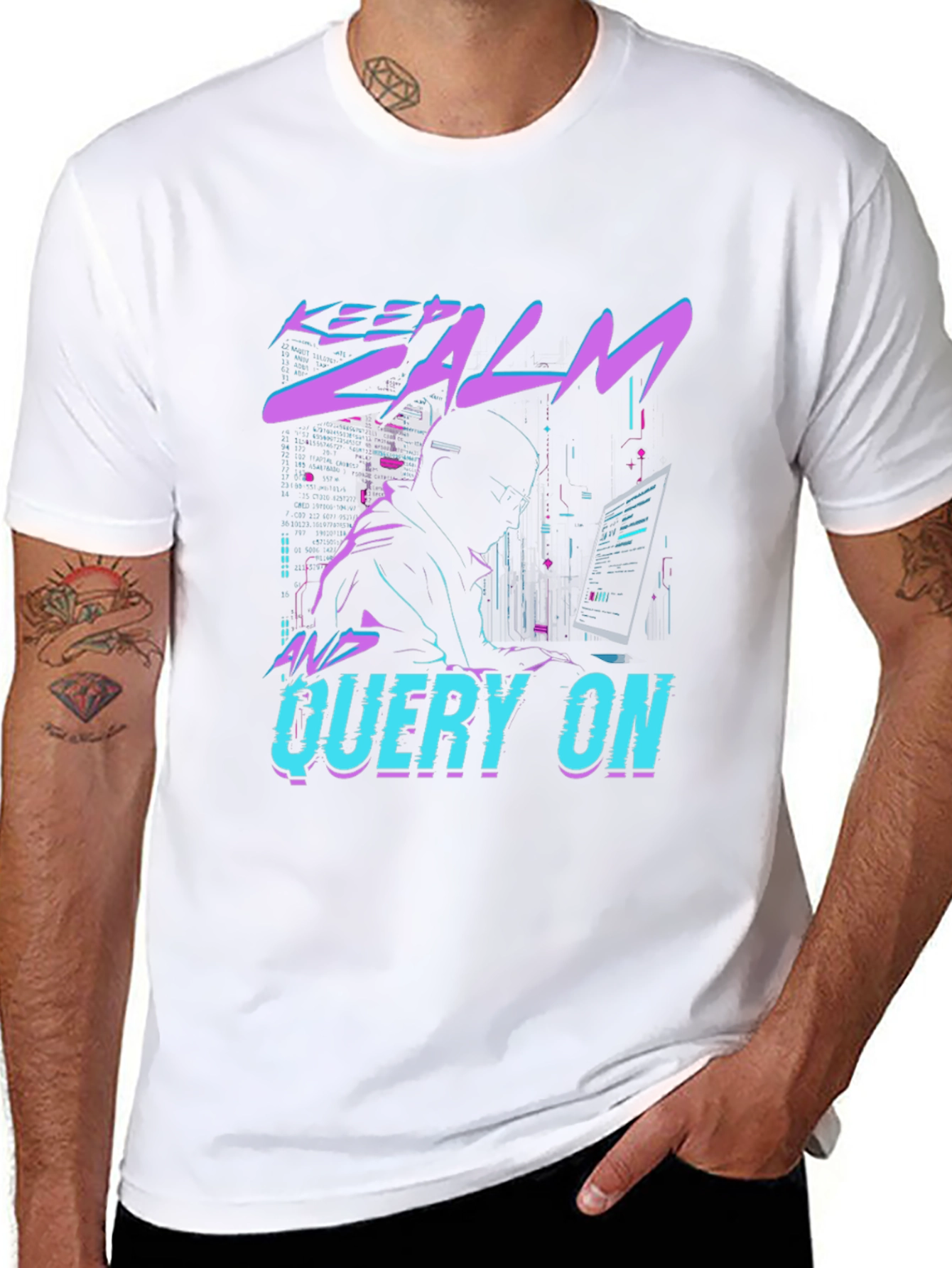 Keep Calm & Query On Black T-Shirt