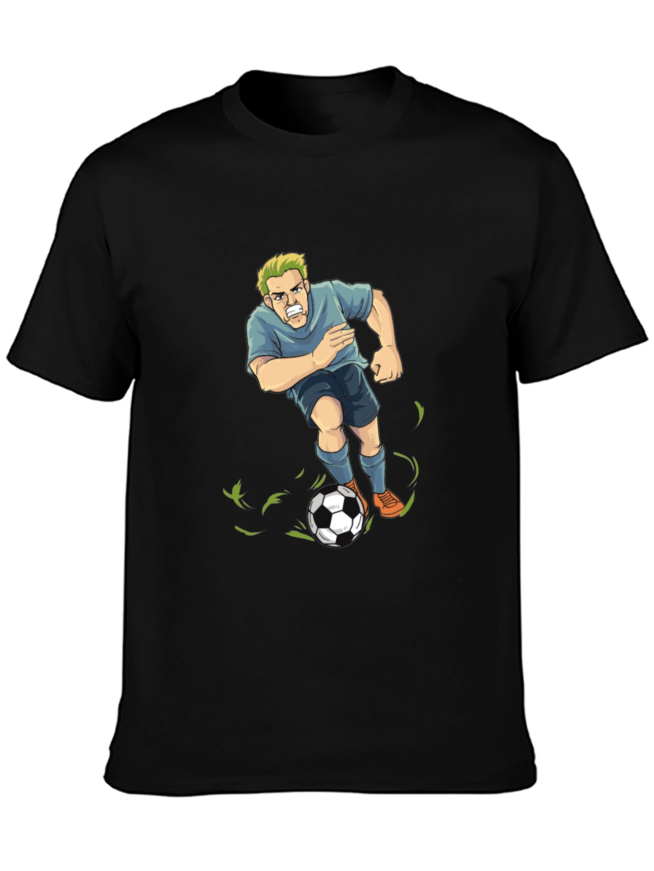 Soccer Player Graphic T-Shirt - Black