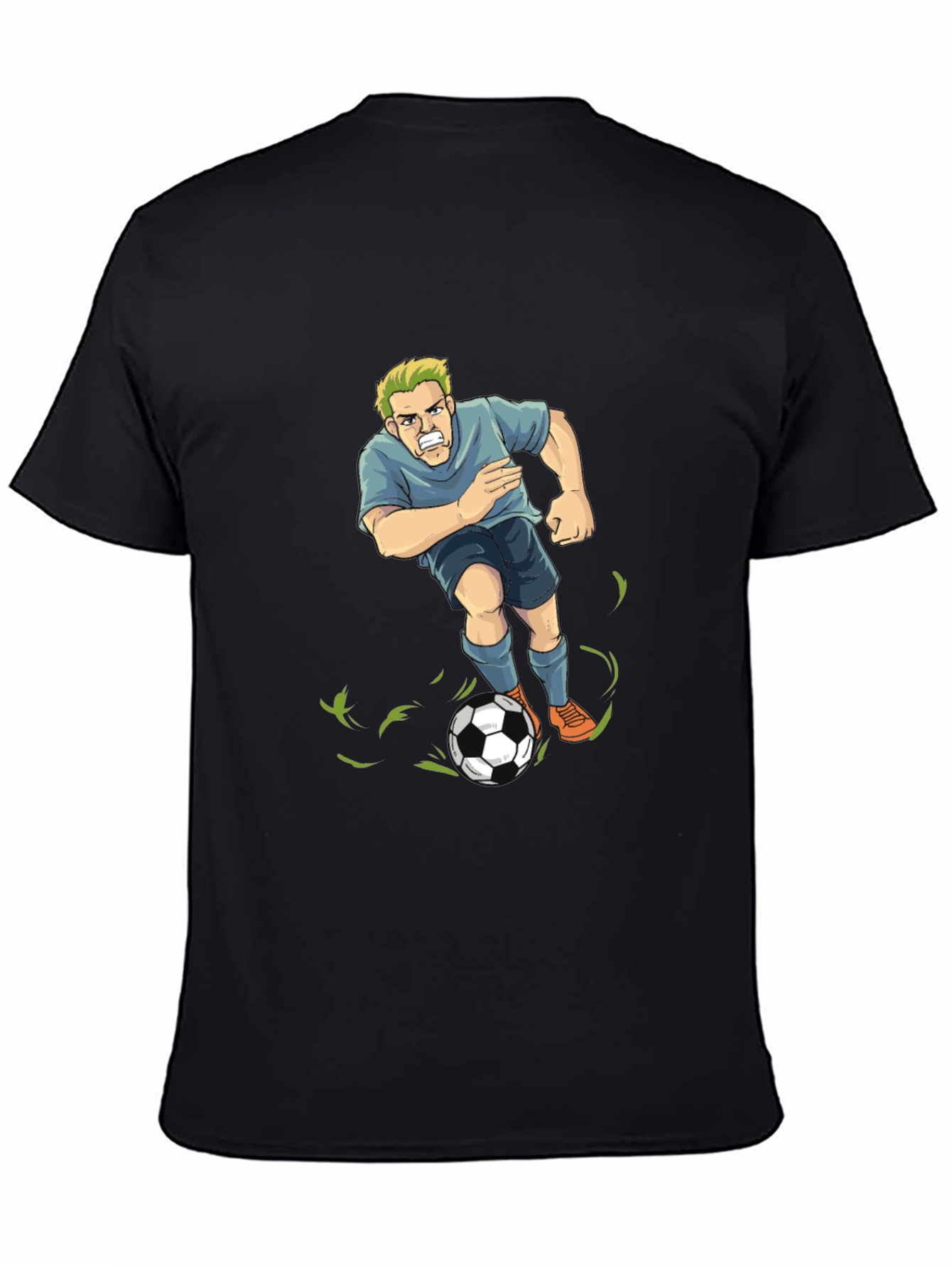 Soccer Player Graphic T-Shirt - Black