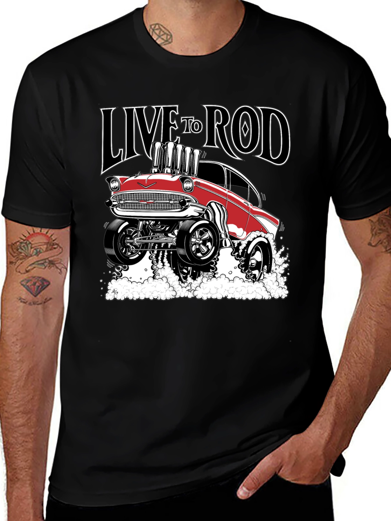 Live to Rod Black Graphic T-Shirt