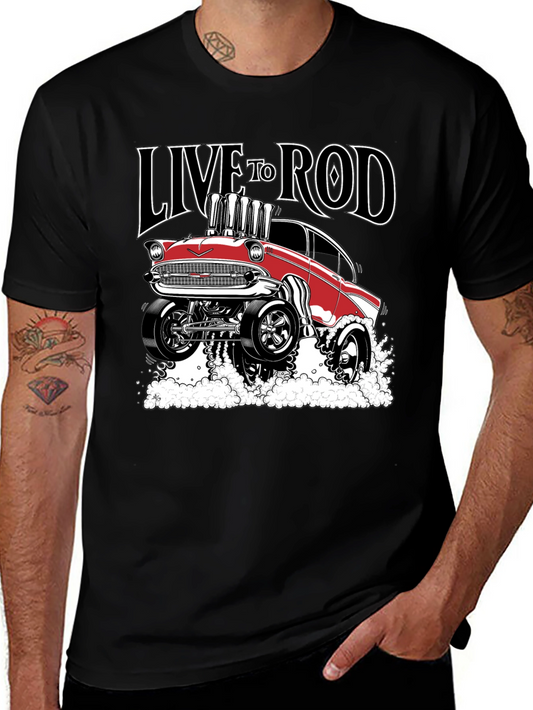 Live to Rod Black Graphic T-Shirt