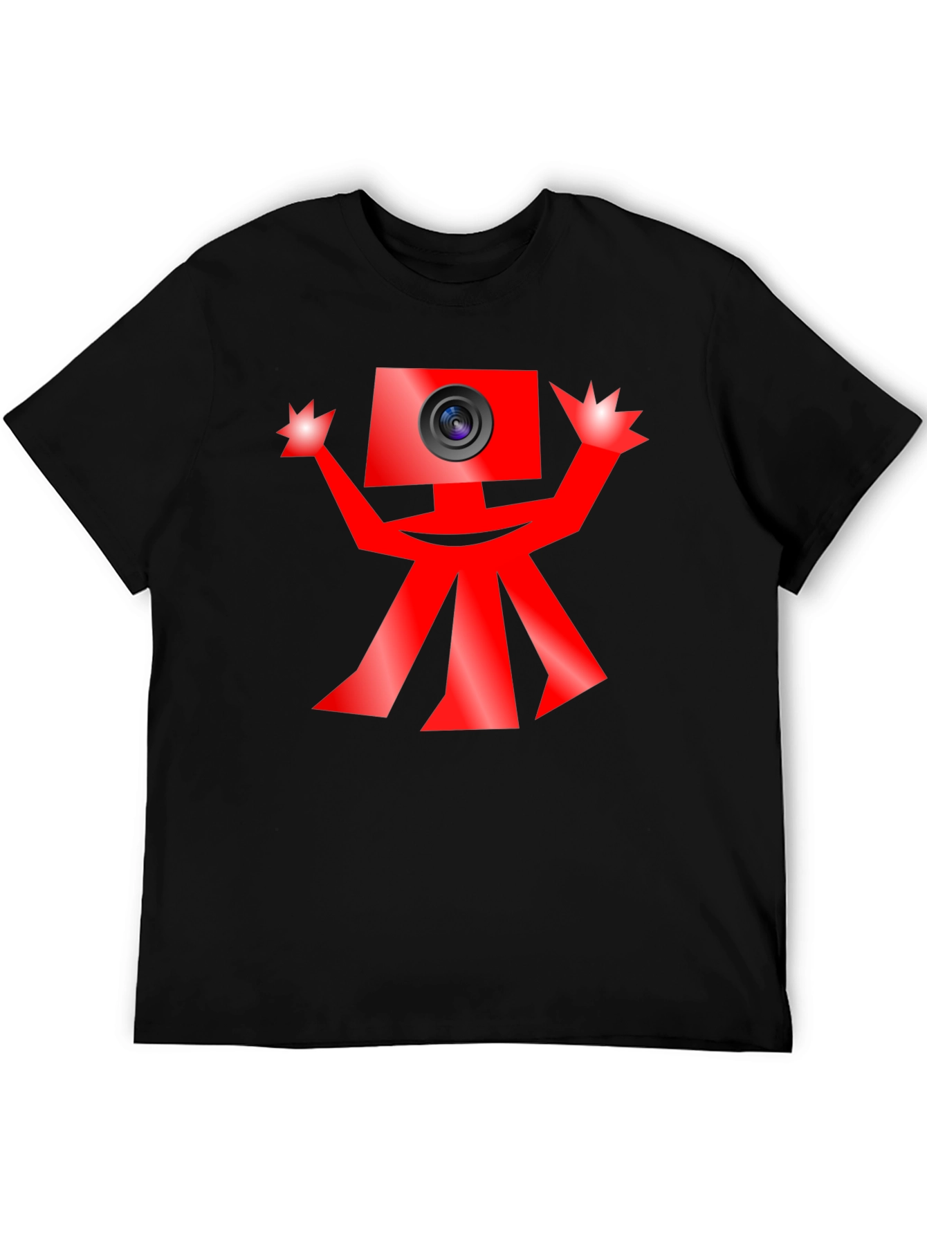 Funky Camera Man Black T-Shirt