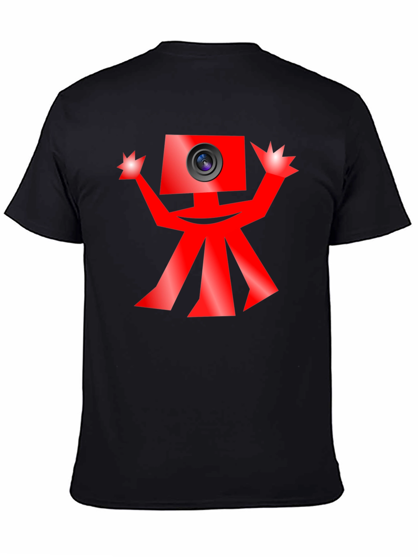 Funky Camera Man Black T-Shirt