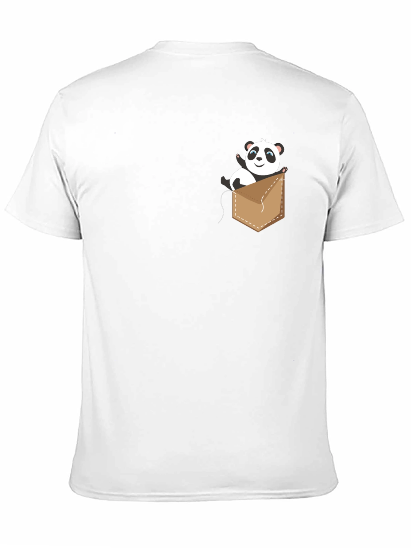 Cute Panda Pocket Graphic T-Shirt - Black
