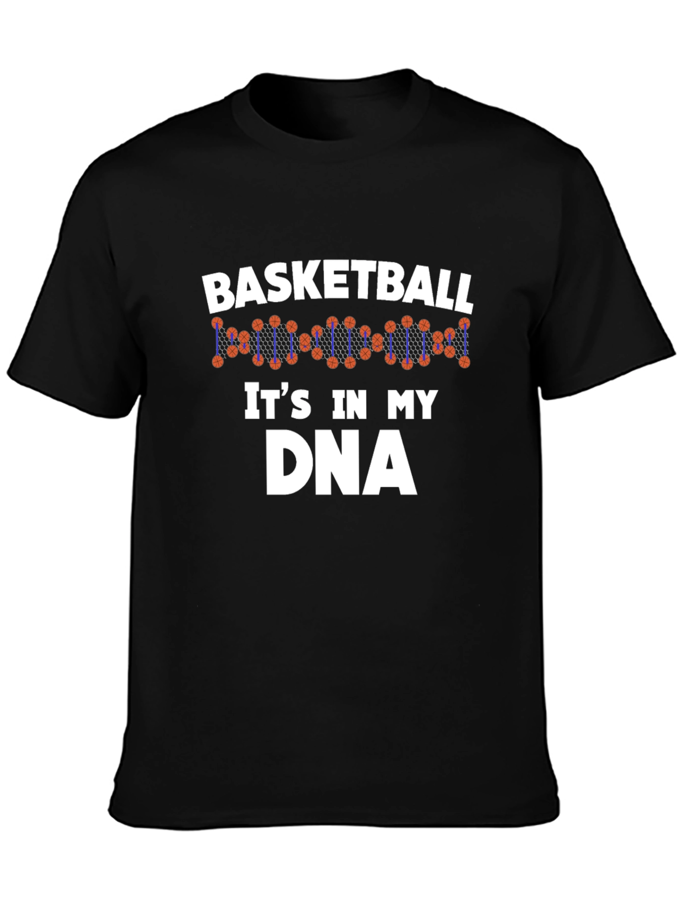 Basketball DNA T-Shirt - Black Cotton Tee