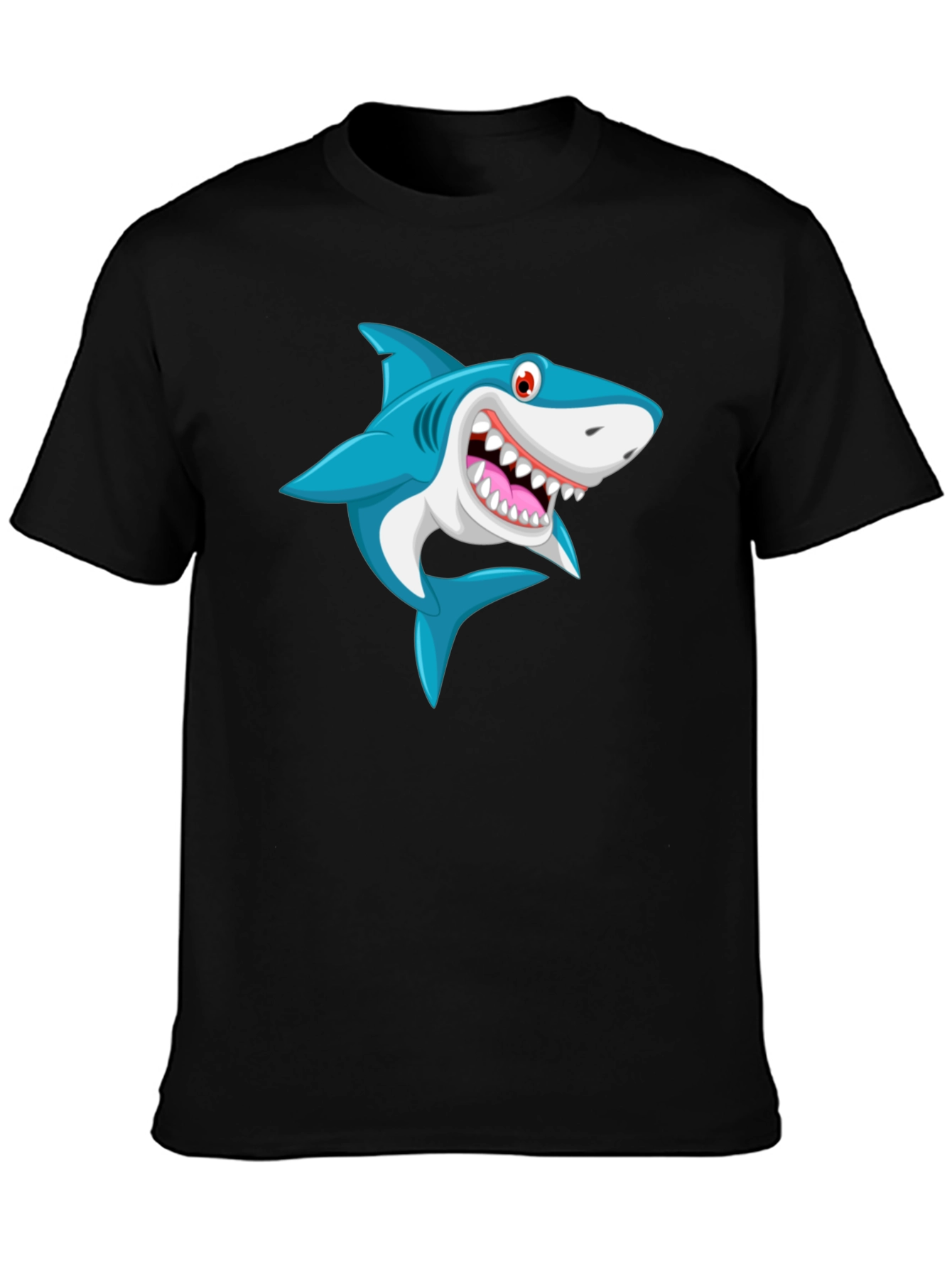 Cartoon Shark Graphic Print T-Shirt