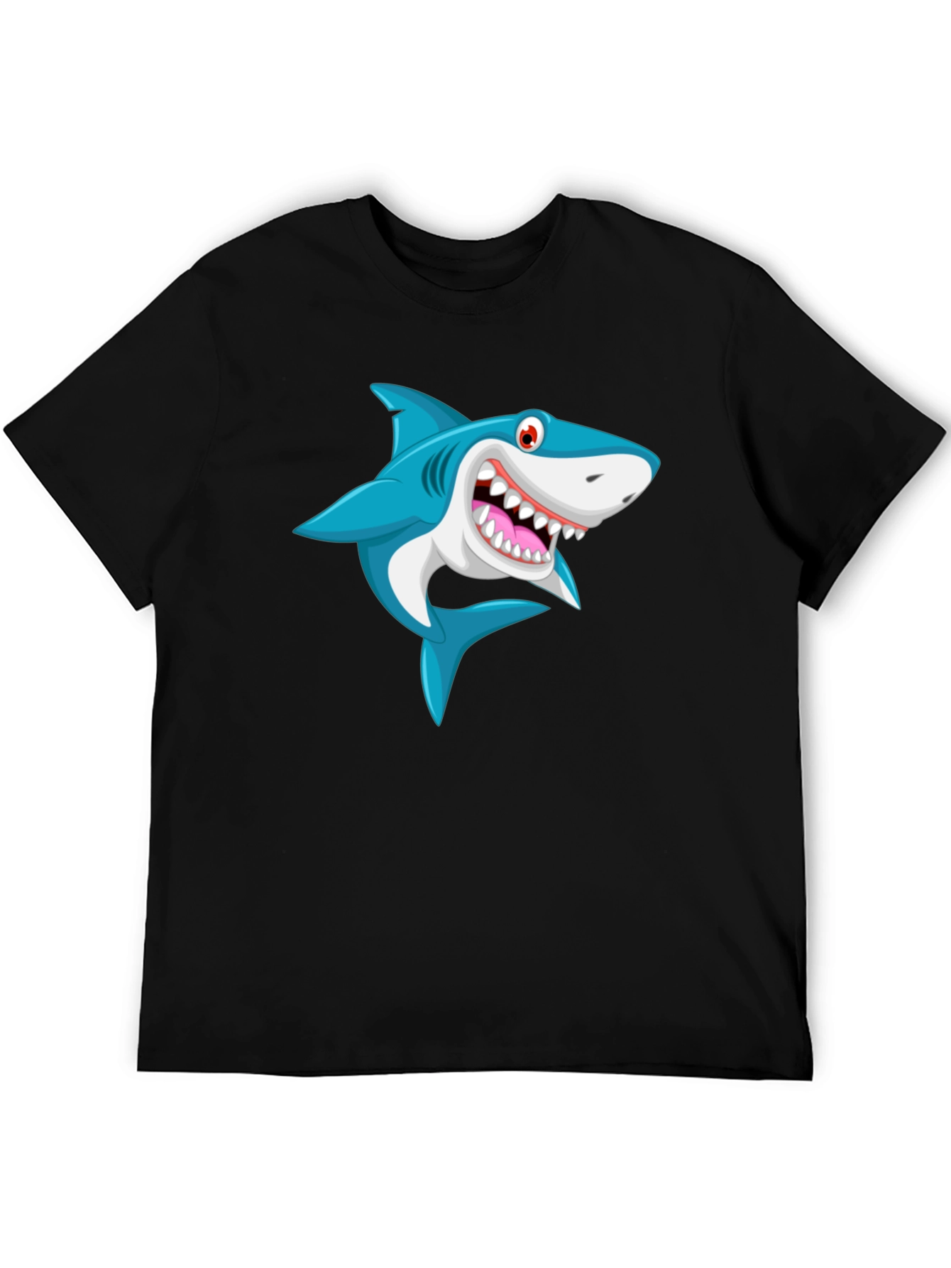 Cartoon Shark Graphic Print T-Shirt