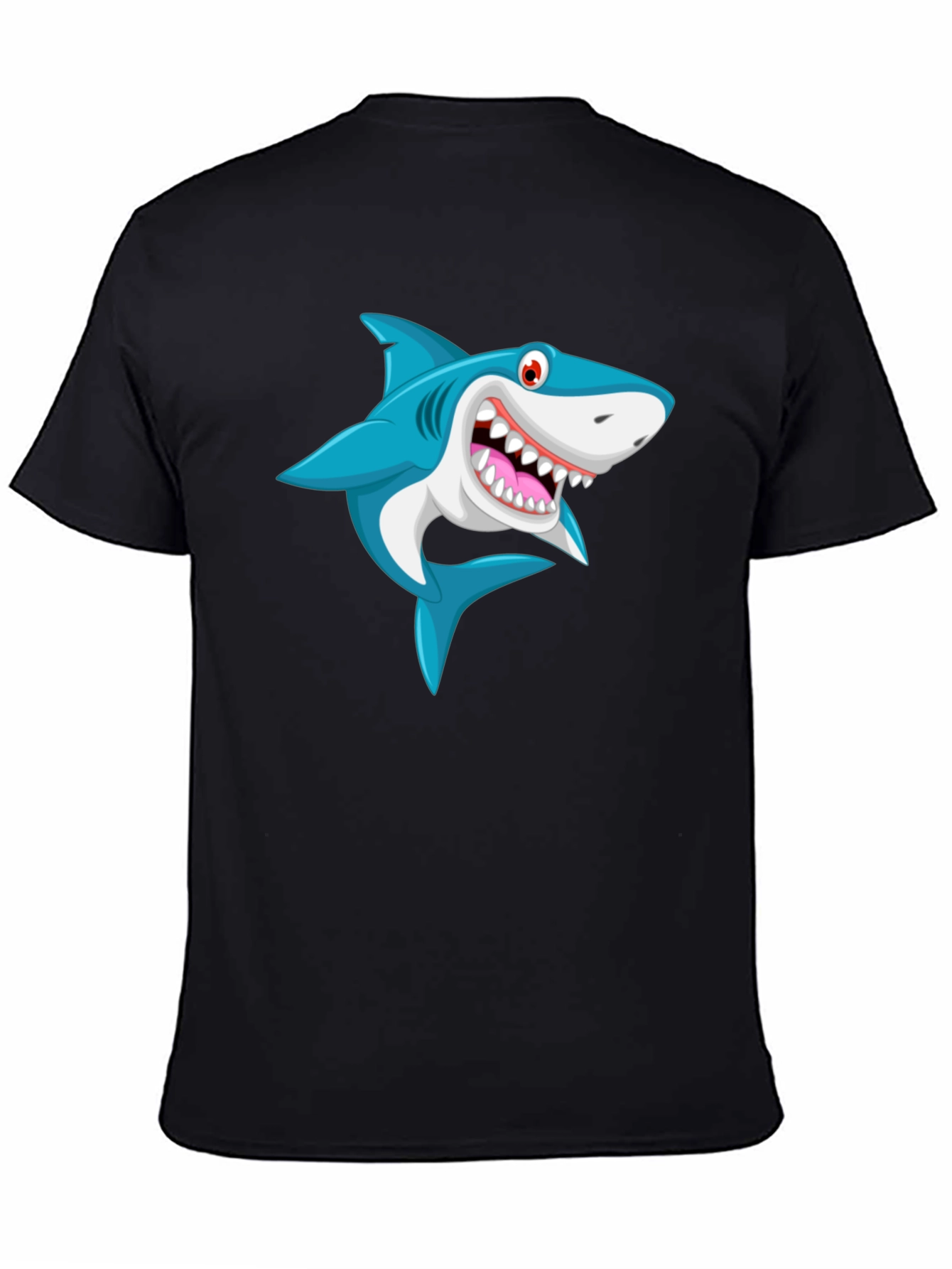 Cartoon Shark Graphic Print T-Shirt