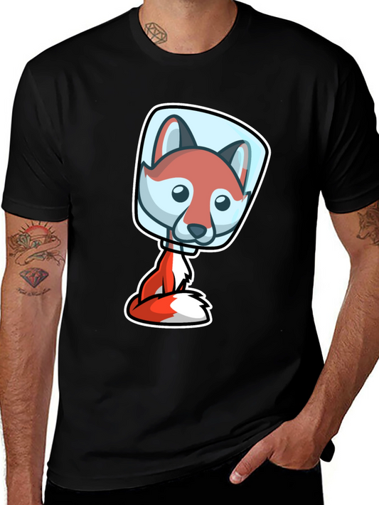 Fox Astronaut T-Shirt - Cute Cartoon Design