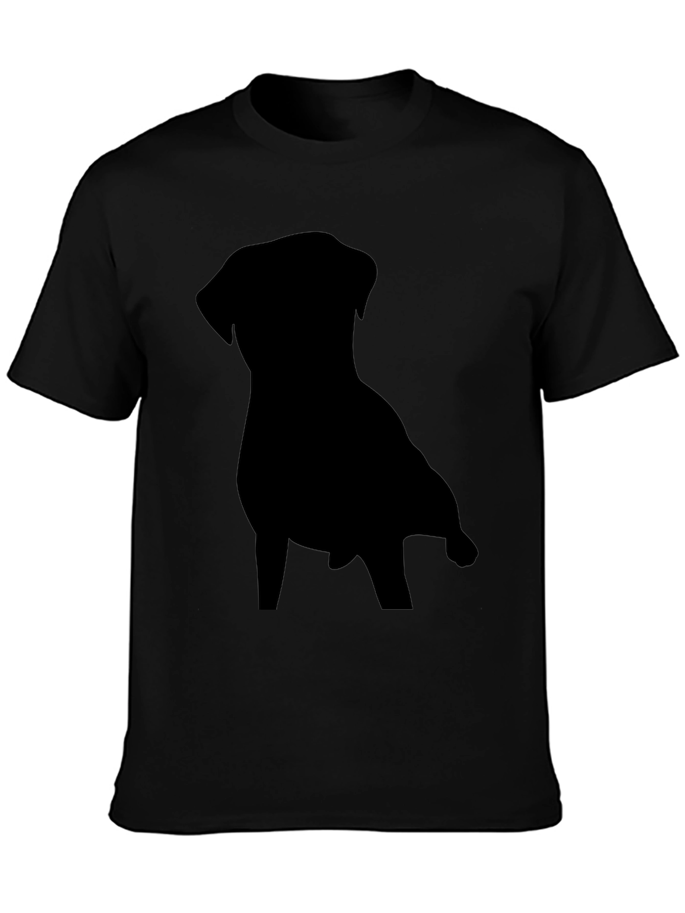 Dog Silhouette Black T-Shirt - Casual Style