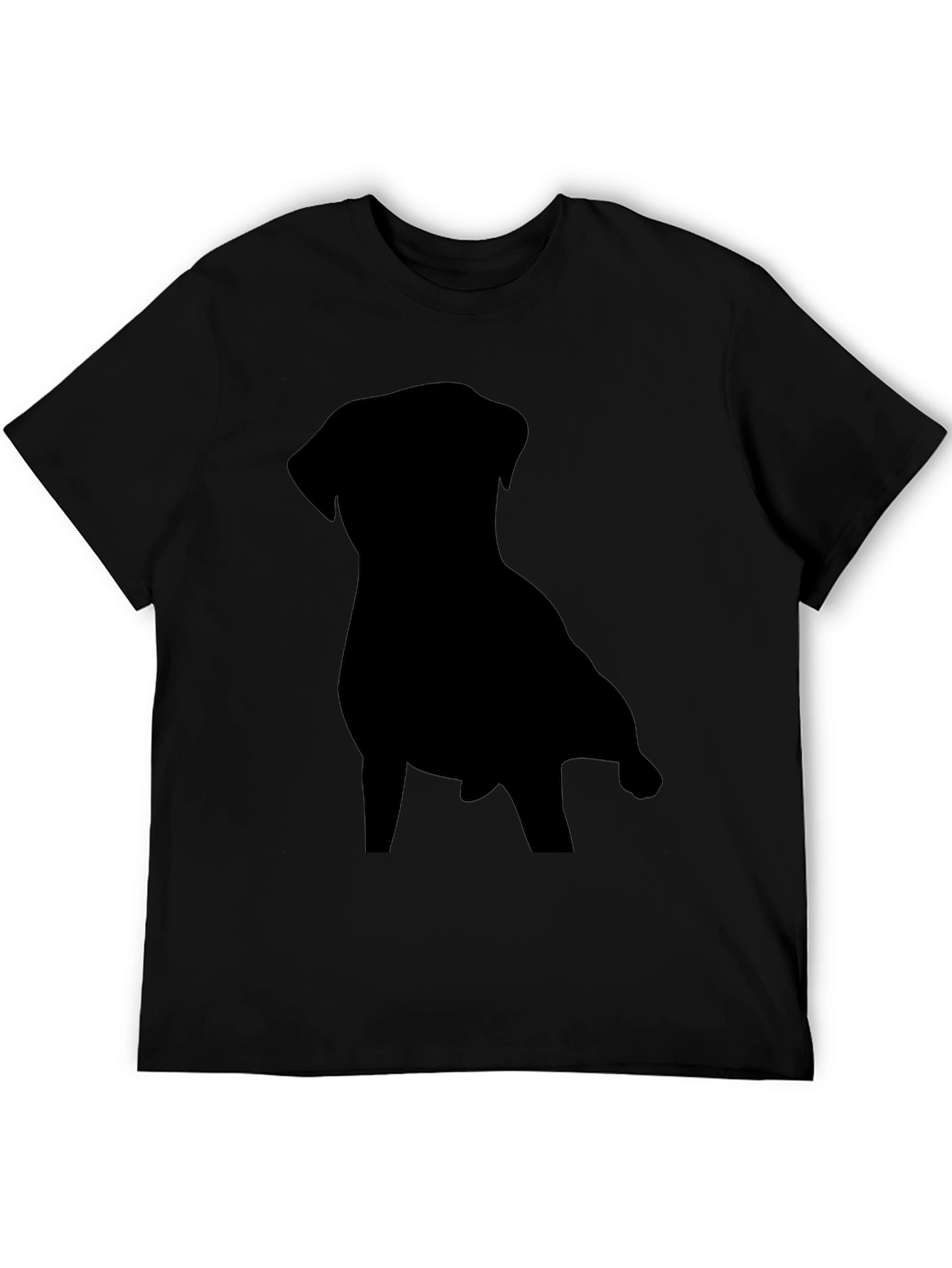 Dog Silhouette Black T-Shirt - Casual Style