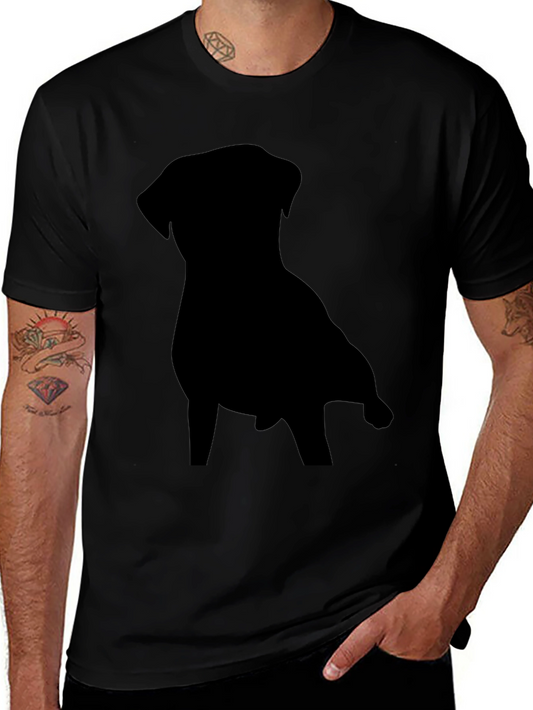 Dog Silhouette Black T-Shirt - Casual Style