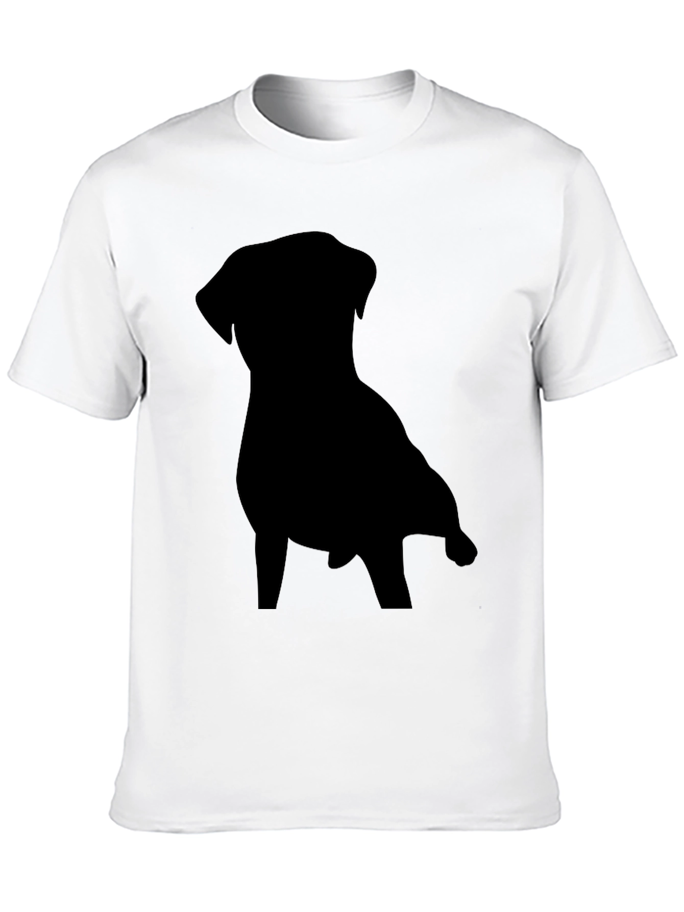 Dog Silhouette Black T-Shirt - Casual Style