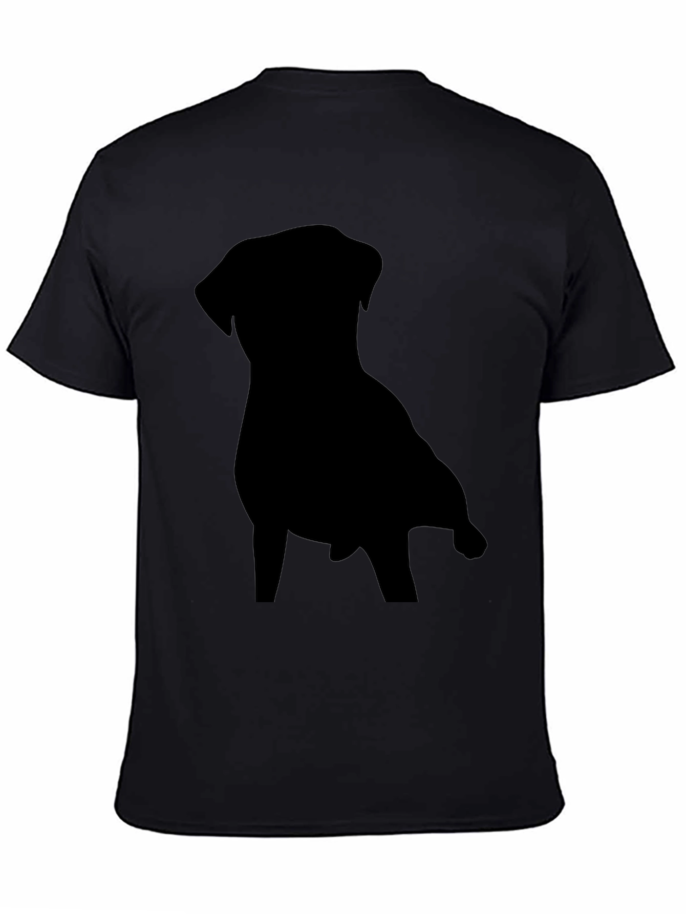 Dog Silhouette Black T-Shirt - Casual Style